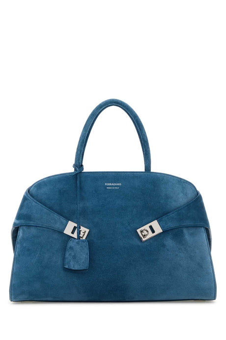 Ferragamo Large Suede Hug Handbag - 38 cm x 24 cm