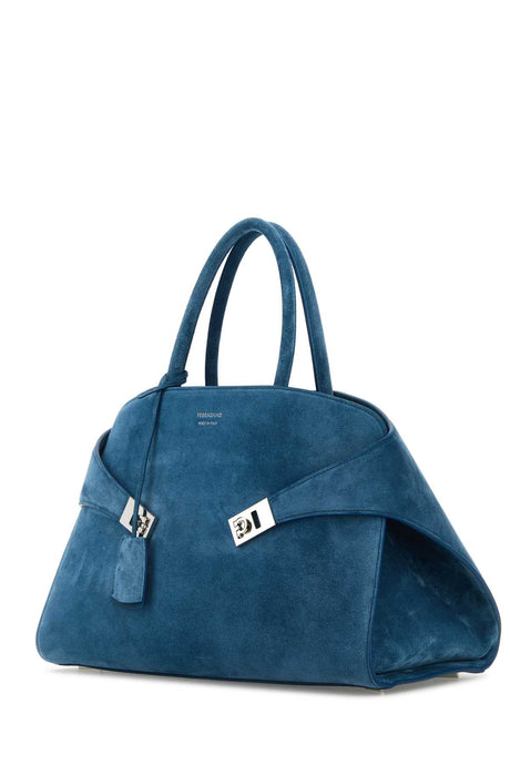 Ferragamo Large Suede Hug Handbag - 38 cm x 24 cm