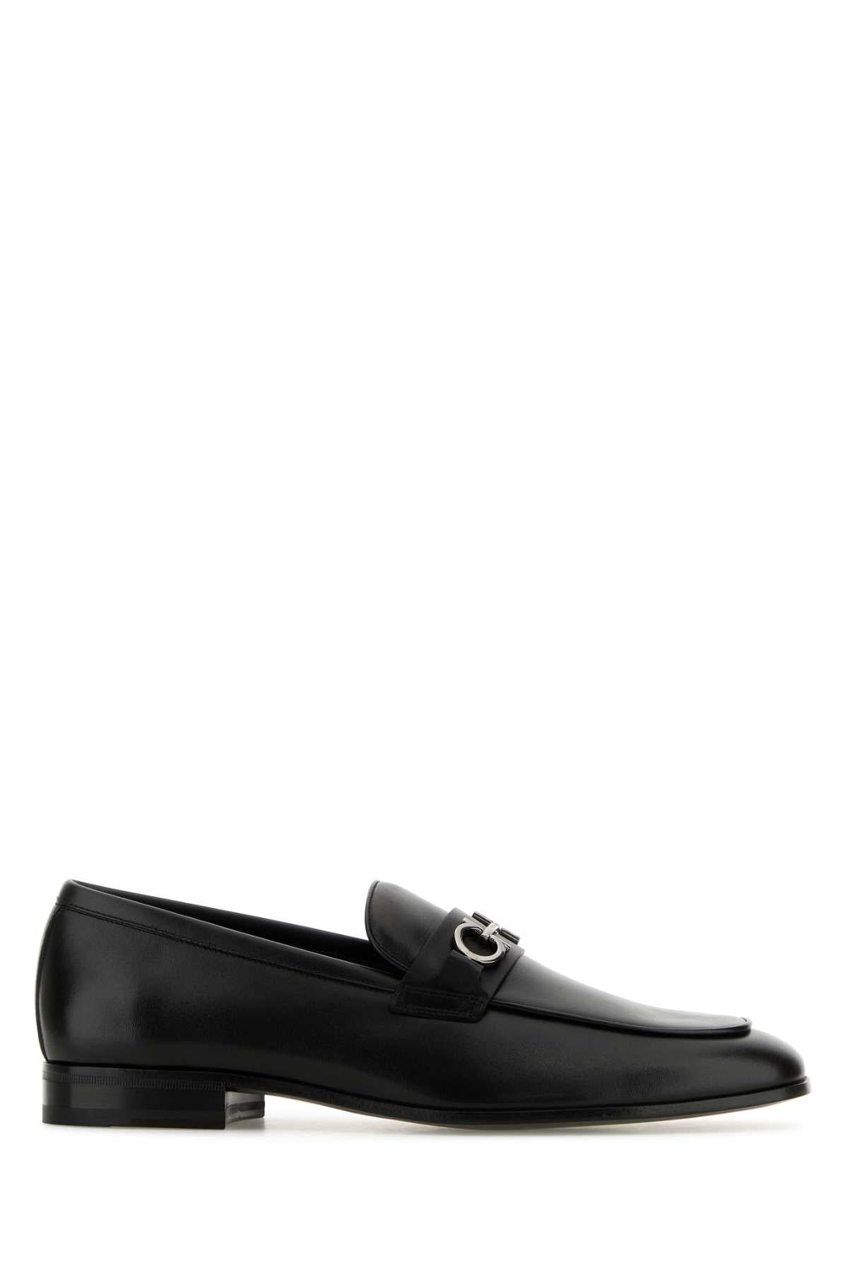 SALVATORE FERRAGAMO Classic Black Leather Loafers