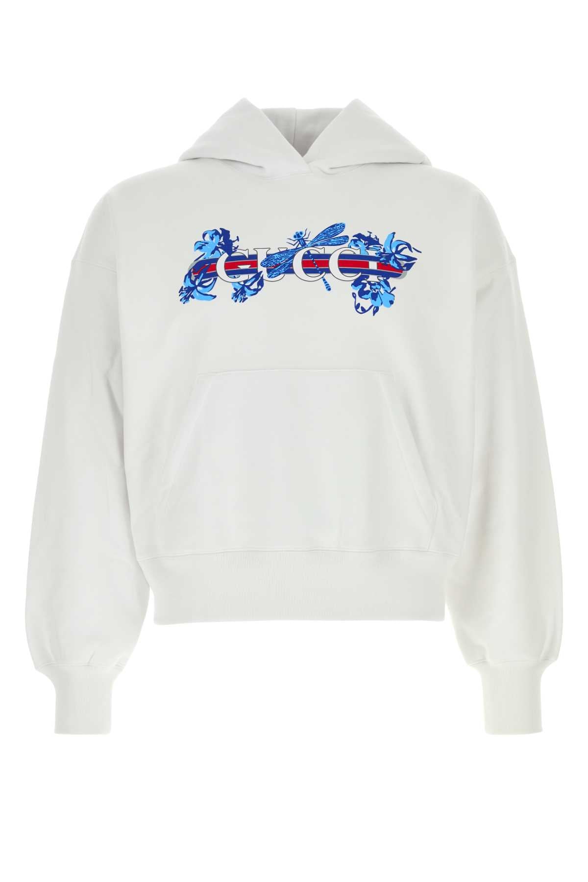 GUCCI Classic White Cotton Sweatshirt for Men