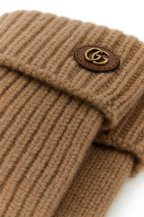 GUCCI Camel Wool Blend Gloves - Unisex Fashion Accessory