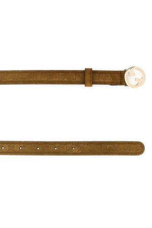 GUCCI Caramel Suede Mini Belt for Women