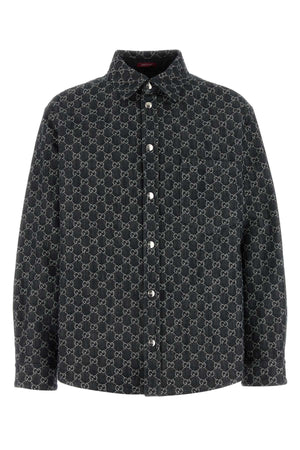 GUCCI Reversible Embroidered Denim Shirt for Men