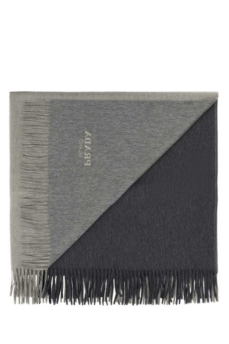 PRADA Two-tone Cashmere Blend Blanket 145 cm x 185 cm