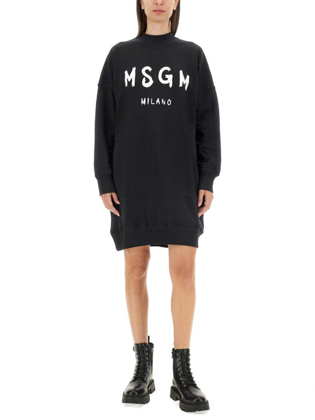 MSGM Brushed Logo Mini Dress - Size S