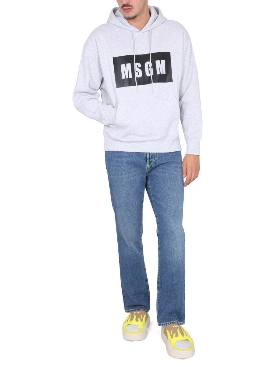 MSGM Logo Box Hoodie for Men