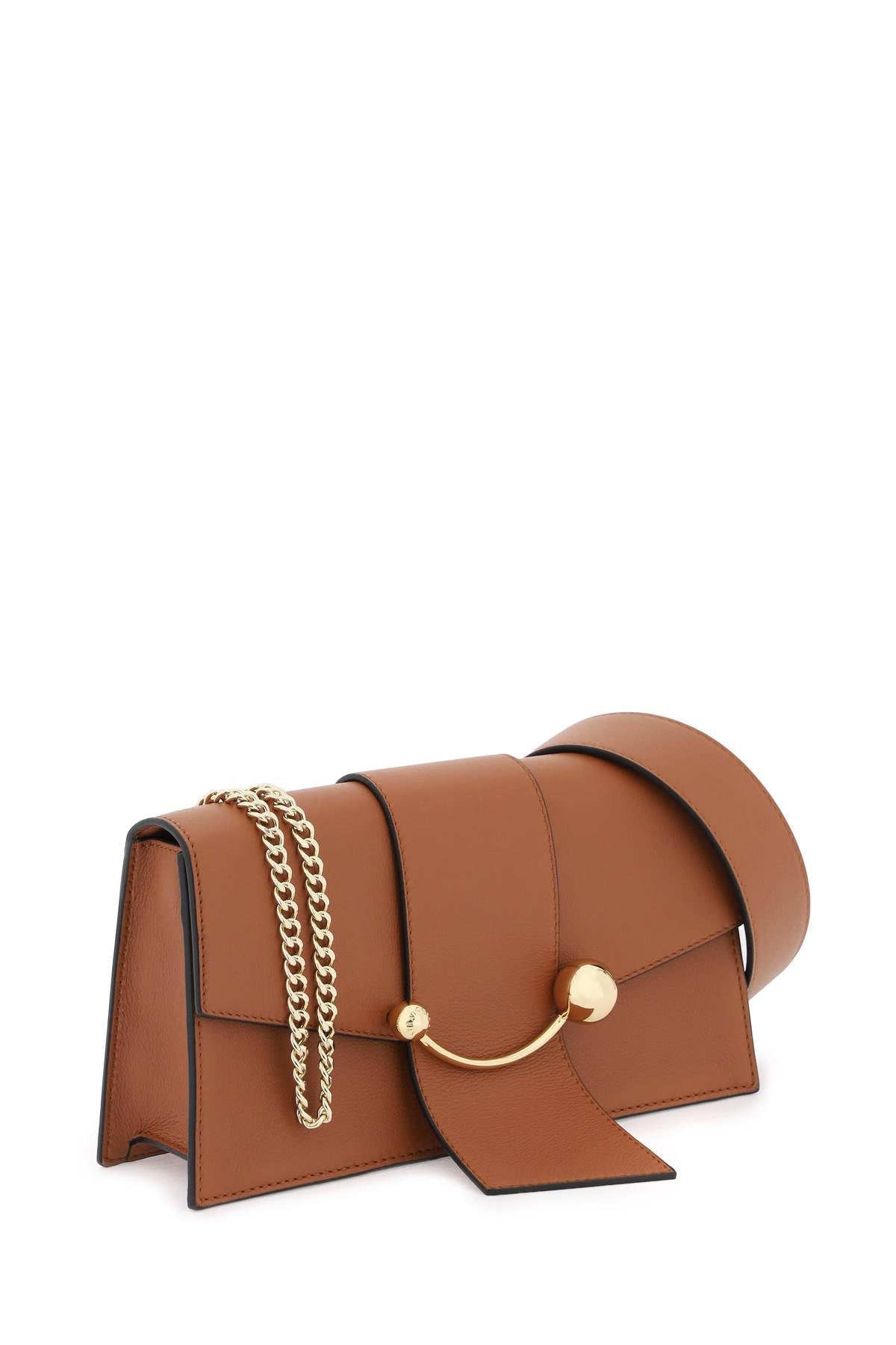 STRATHBERRY Mini Crescent Leather Crossbody & Shoulder Bag in Brown