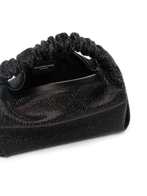 Elegant Crystal Embellished Black Mini Handbag for Women