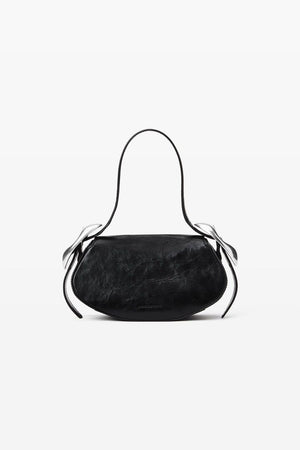 ALEXANDER WANG Elegant Small Flap Mini Handbag in Luxurious Black Leather