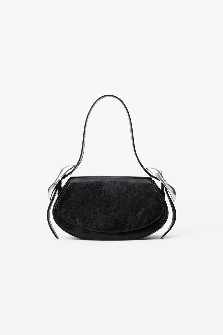 ALEXANDER WANG Elegant Small Flap Mini Handbag in Luxurious Black Leather