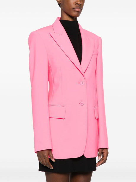 Bubblegum Pink Wool Single-Breasted Jacket for Women