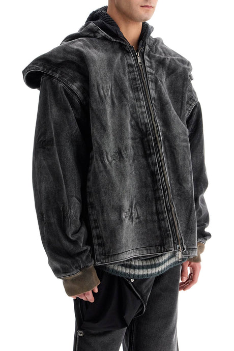 Y/PROJECT Distressed Denim Jacket with Removable Hood - Size M