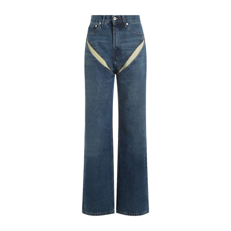 Y/PROJECT Navy Cut Out Jeans for Women - Sustainable and Fashionable