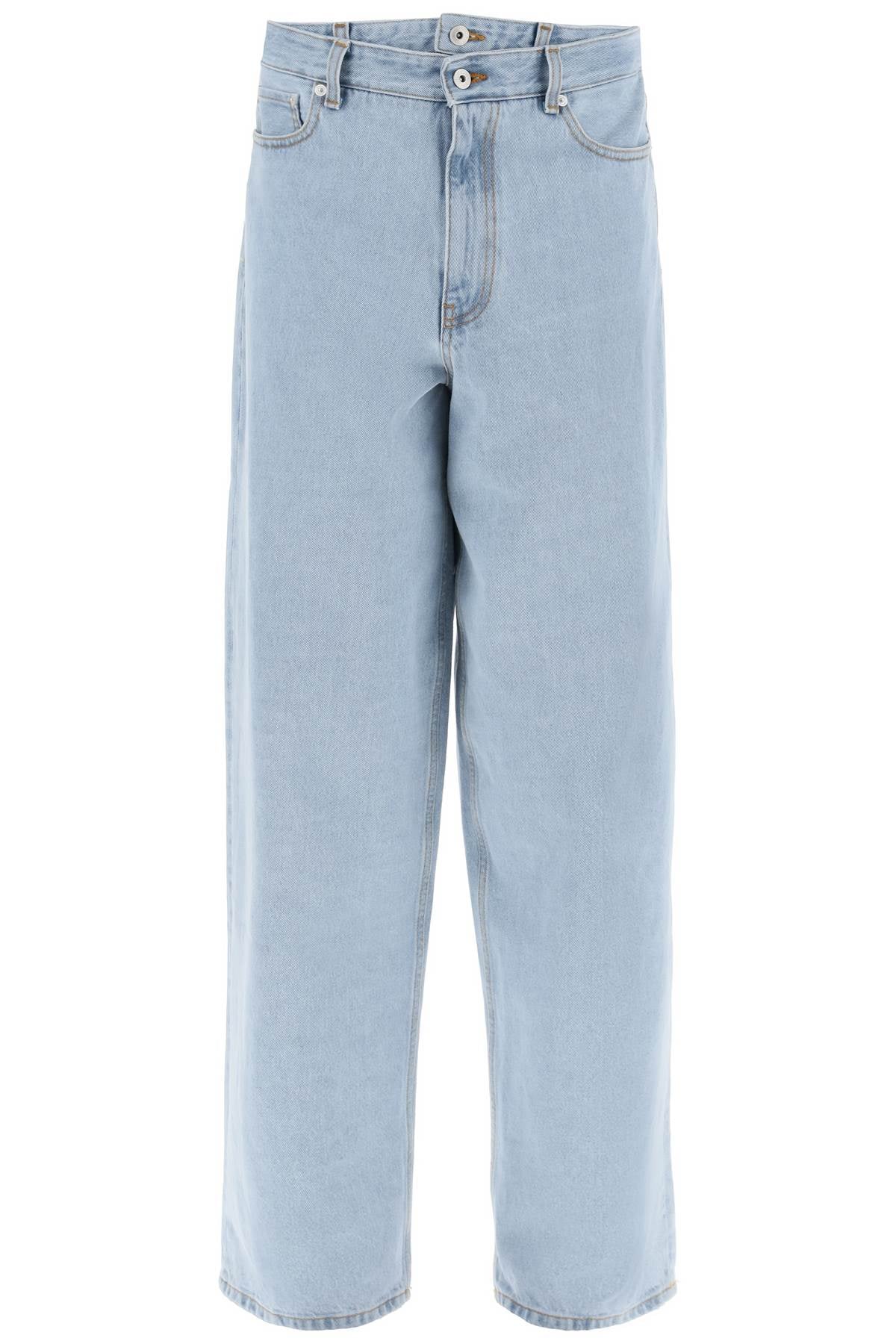 Y/PROJECT Double Waist Denim Jeans with Light Wash in Blue