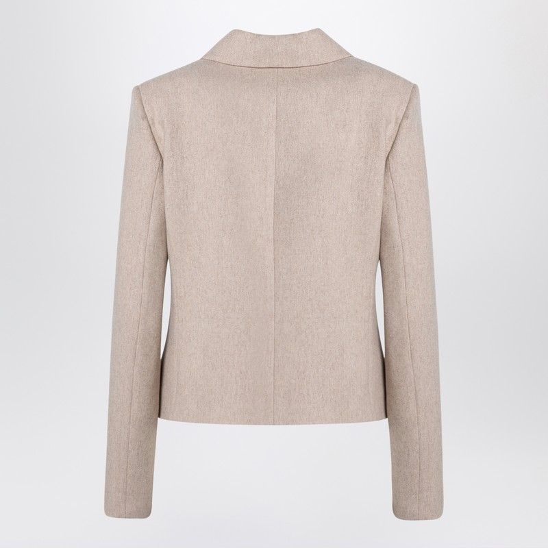 THE GARMENT Double-Breasted Beige Wool Blend Jacket