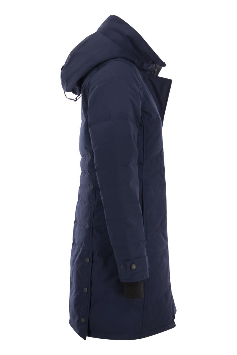 Sophisticated Blue Padded Parka Jacket with Inner Pockets for Women