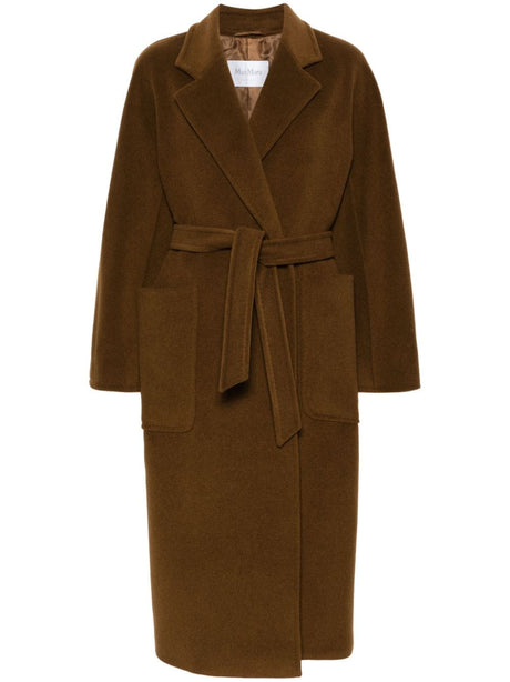 MAX MARA Wool Long Jacket with Detachable Waist Belt