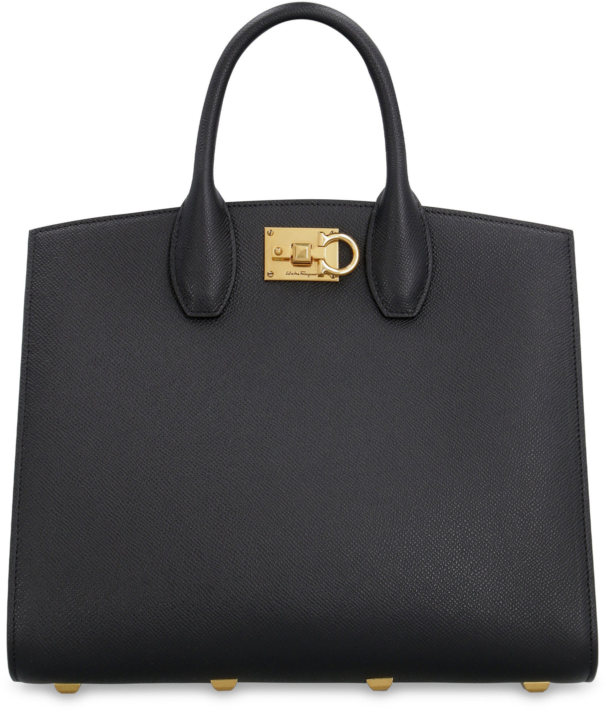 贅沢な黒革の女性用ハンドバッグ - ハイエンドのスタジオスタイル