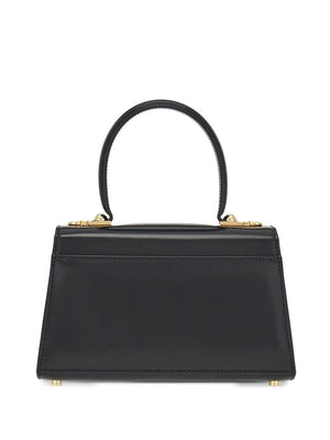 FERRAGAMO Iconic Black Calf Leather Top Handle Handbag for Women