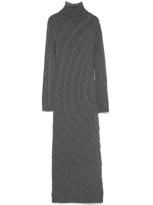 MAX MARA Sophisticated Long Cable Knit Dress