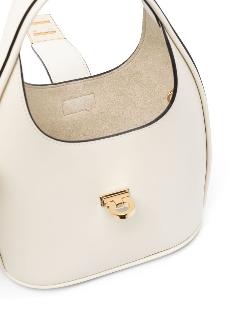 Nude and Neutral Leather Mini Hobo Handbag for Women
