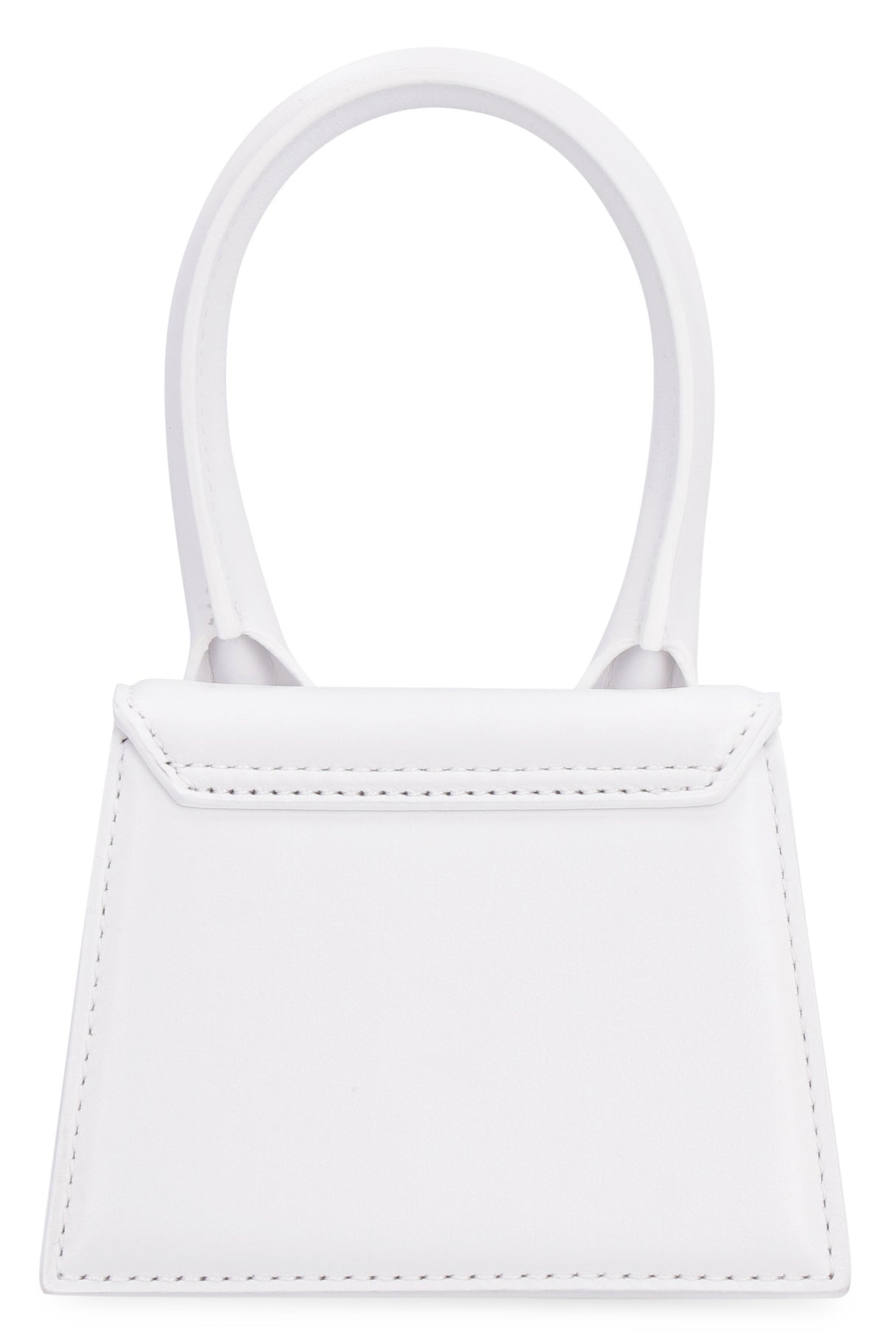 JACQUEMUS Mini Smooth Leather Handbag with Gold-Tone Hardware and Adjustable Strap - White, 12x8.5 cm