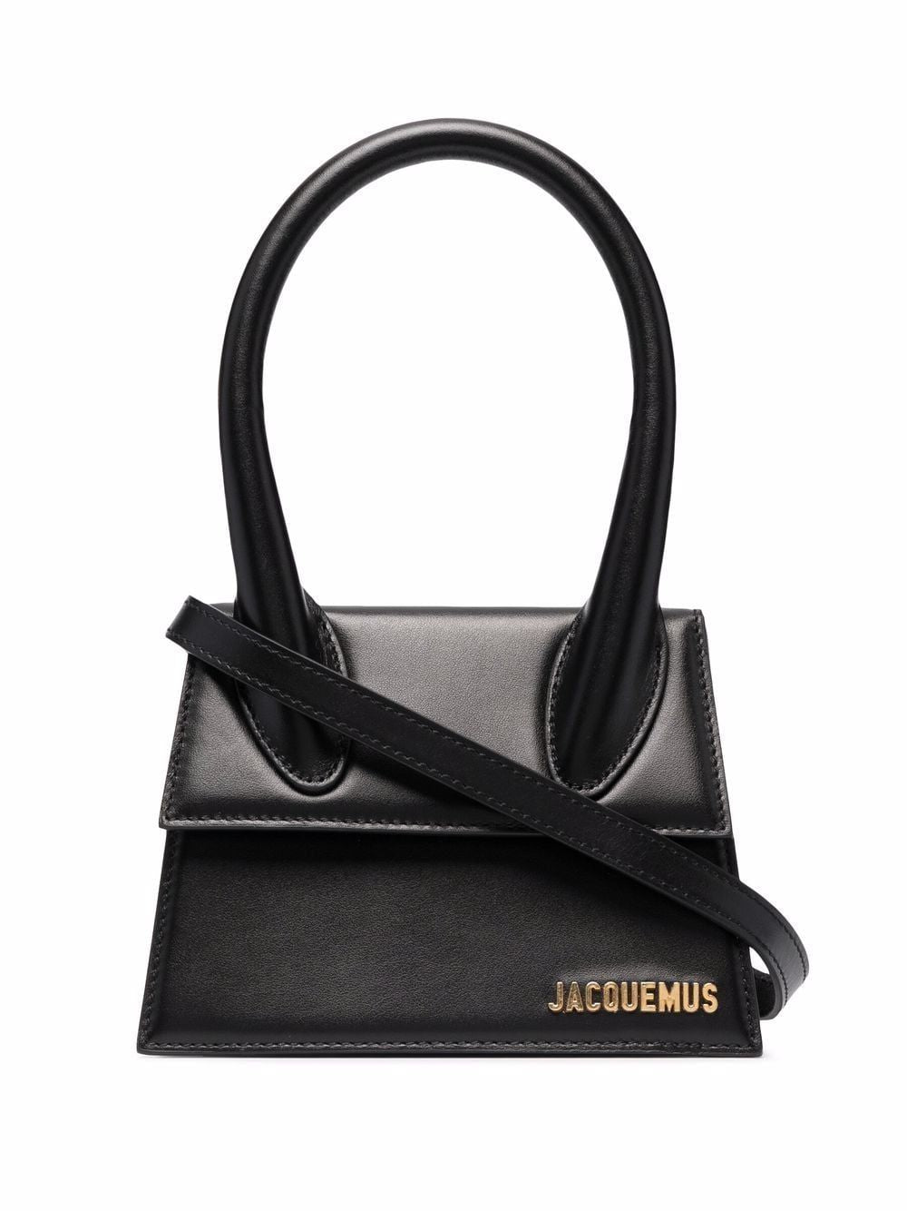 JACQUEMUS Chic Black Leather Top-Handle Shoulder Bag for Women