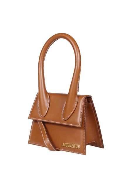 JACQUEMUS Luxurious Camel Brown Leather Tote Handbag - SS24 Collection