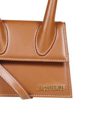 JACQUEMUS Brown Top-Handle Leather Crossbody Bag for Women - FW23