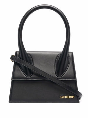 JACQUEMUS Women's Black Leather Shoulder Bag for SS24