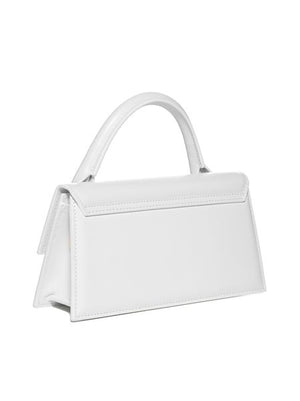 JACQUEMUS Mini White Leather Crossbody Handbag 22x10.5x6 cm