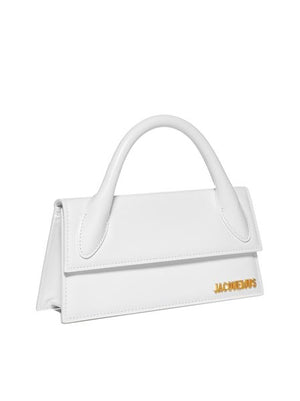 JACQUEMUS Mini White Leather Crossbody Handbag 22x10.5x6 cm