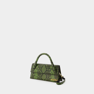 JACQUEMUS Chic Mini Green Leather Crossbody Bag