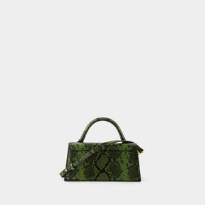 JACQUEMUS Chic Mini Green Leather Crossbody Bag