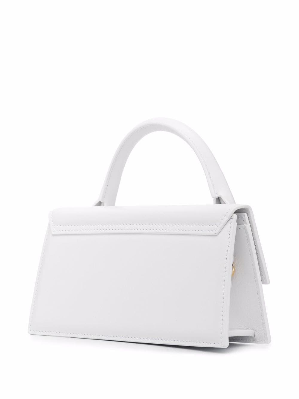 White Leather Long Tote Handbag for Women