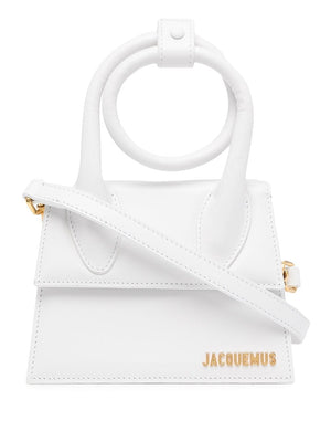JACQUEMUS Chic and Compact White Leather Crossbody Bag for Women