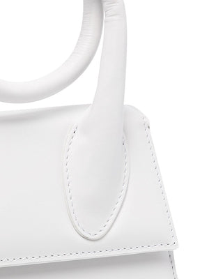 Chic and Compact White Leather Crossbody Bag for Women