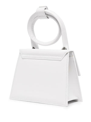 White Leather Nod Handbag for Women - FW23 Collection