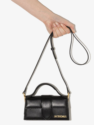 JACQUEMUS Mini Crocodile Effect Handbag with Gold Accents