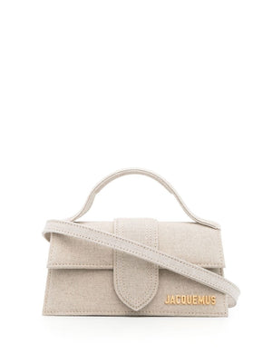 JACQUEMUS Mini Crocodile Effect Handbag with Gold Accents