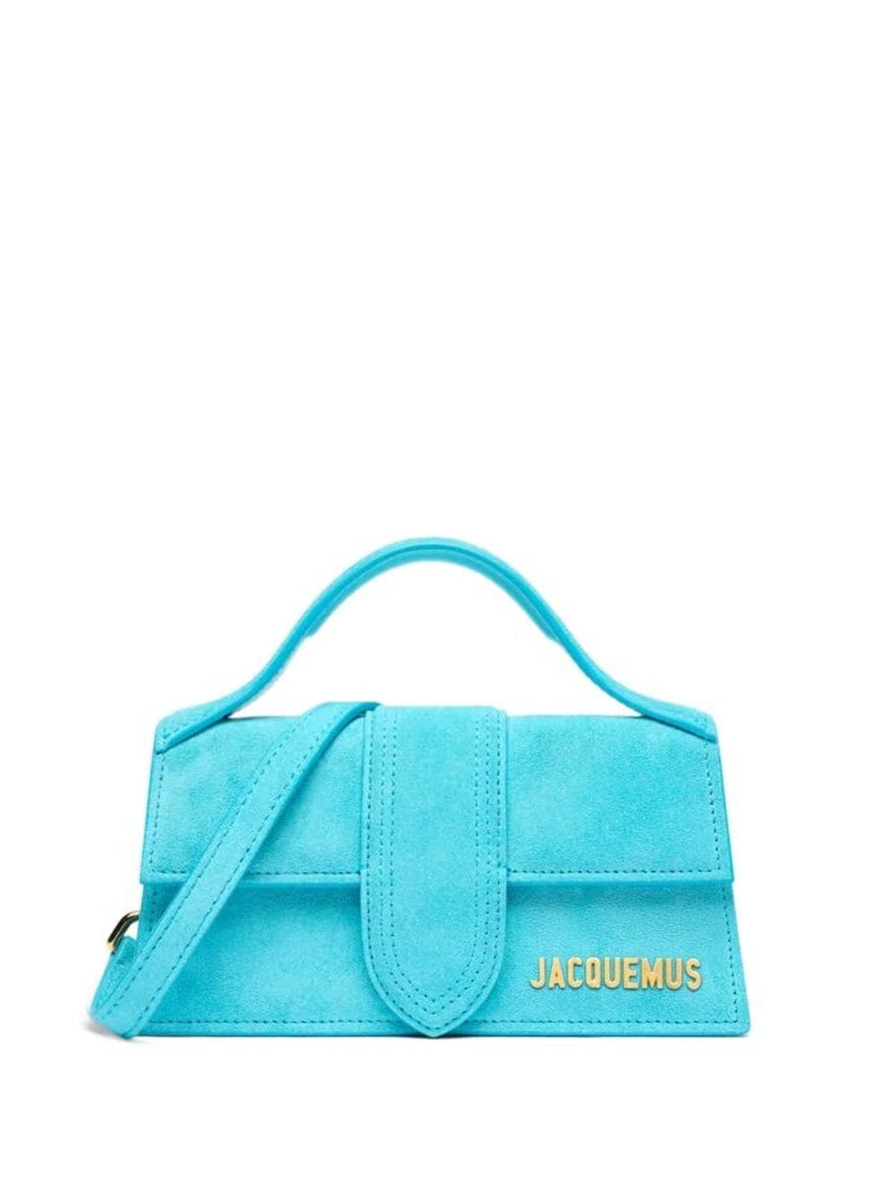 JACQUEMUS Mini Crocodile Effect Handbag with Gold Accents