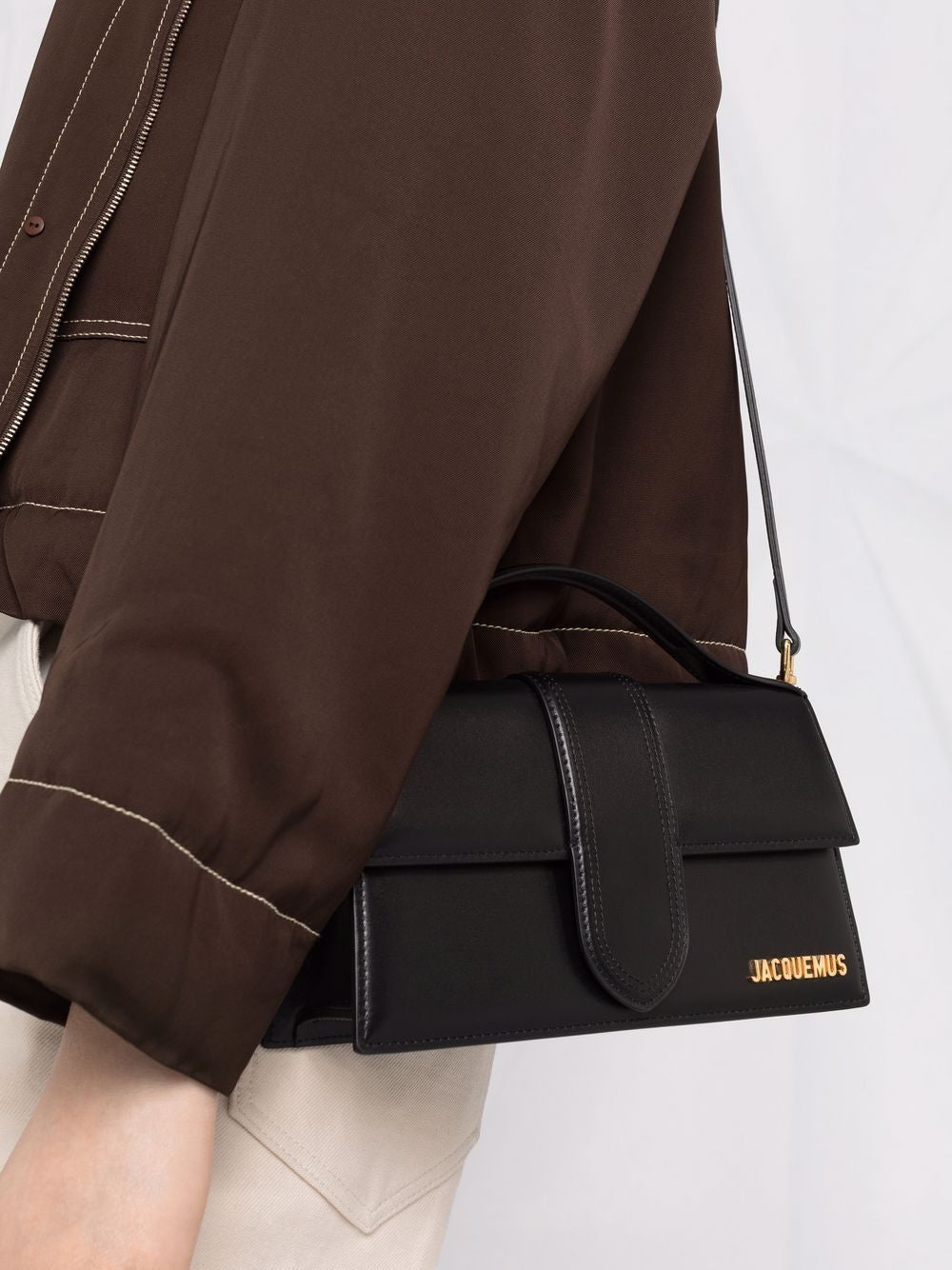 JACQUEMUS Black Leather Shoulder Bag for Women - SS24 Collection