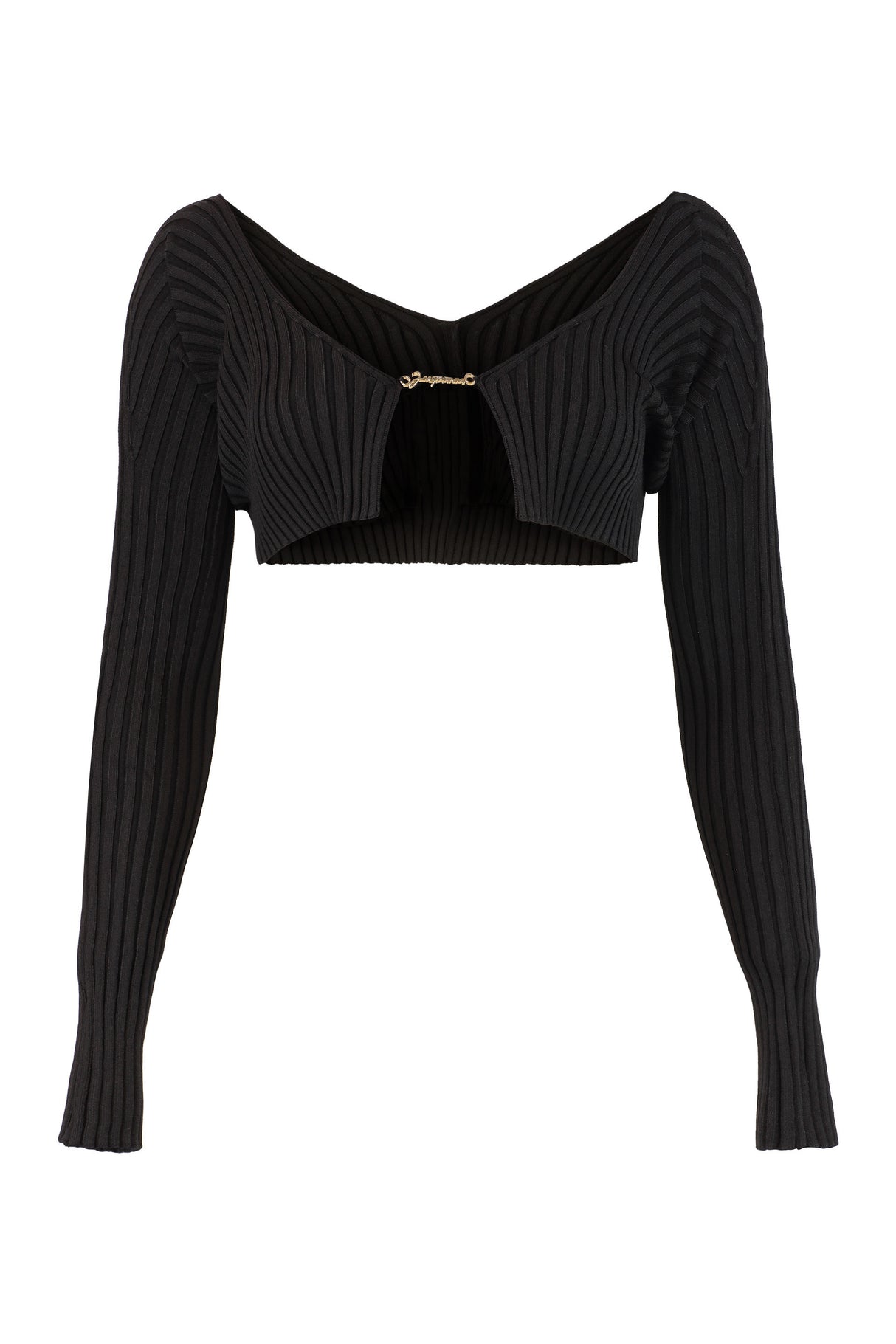 JACQUEMUS Sleek Black Viscose Blend Top