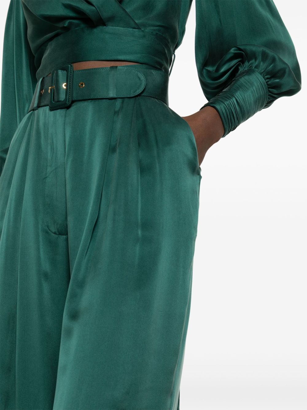 ZIMMERMANN Belted Wide Leg Trousers - SS24 Collection