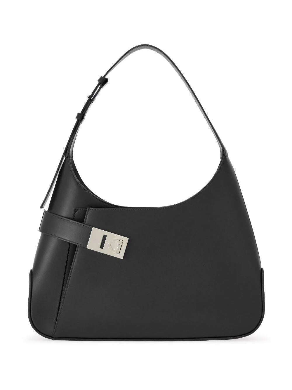 Black Asymmetrical Pocket Shoulder Bag for Women from SS24 Collection