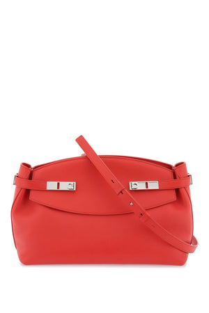 Ruffle Pouch Handbag in Red