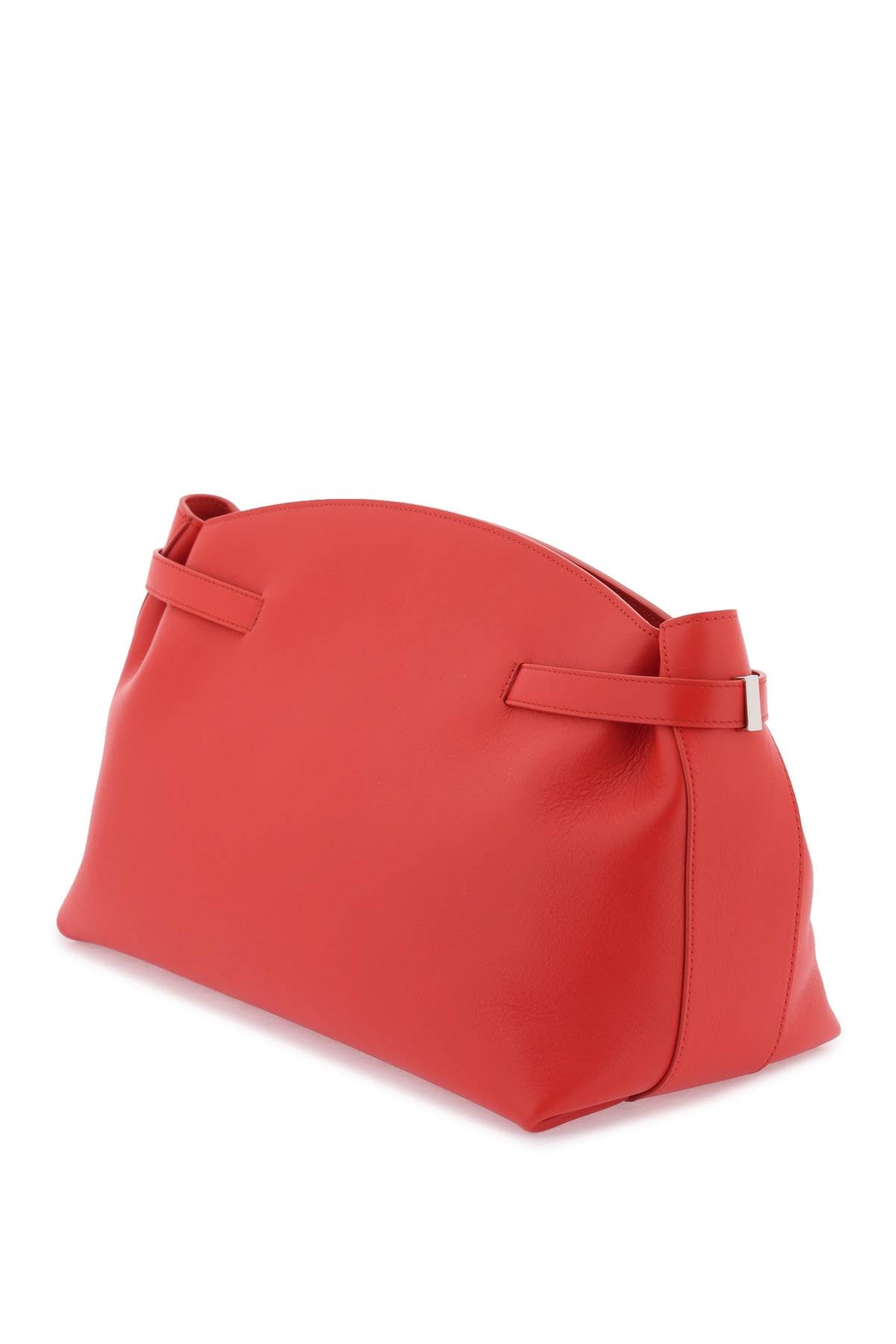 Ruffle Pouch Handbag in Red