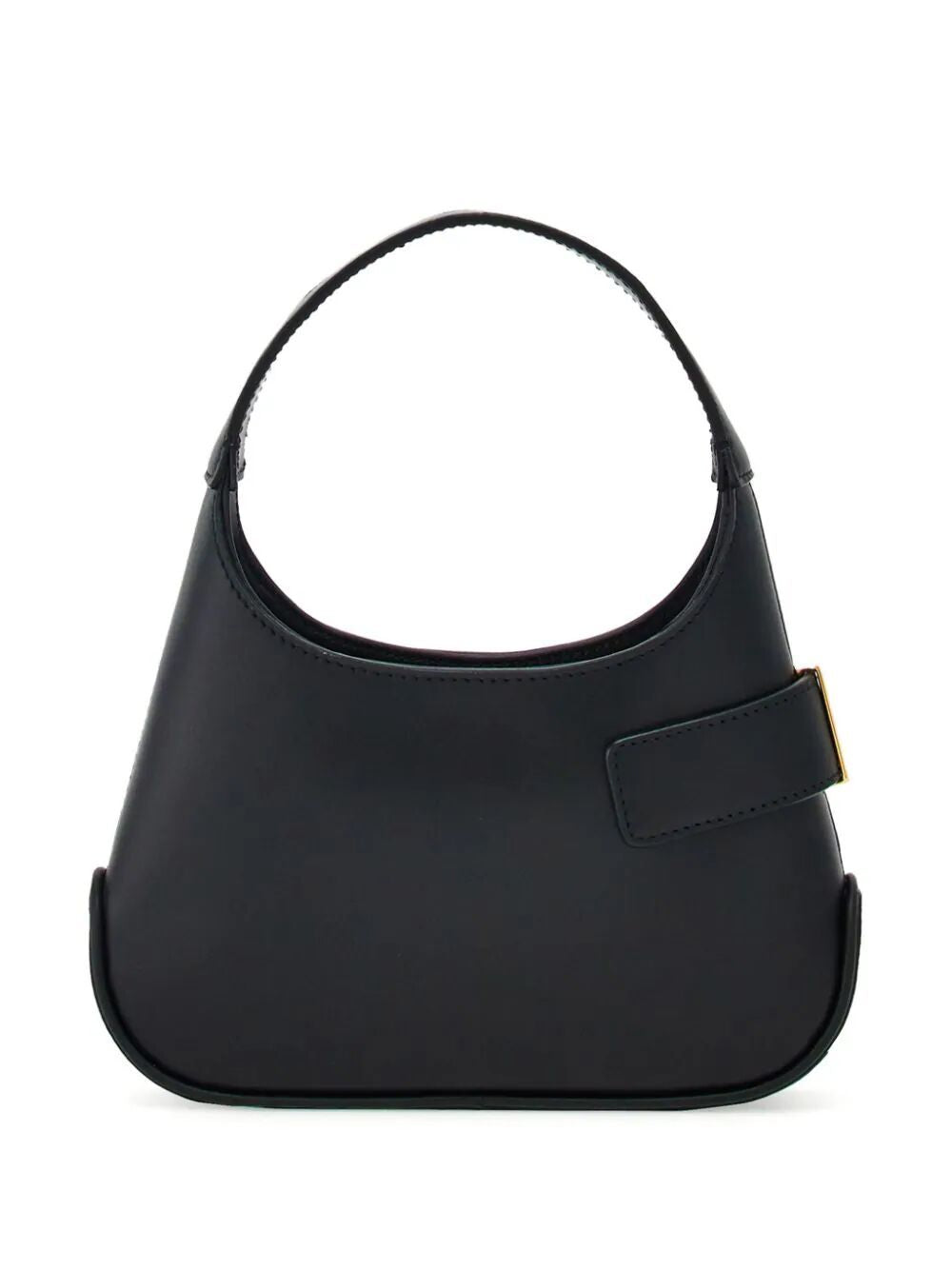 FERRAGAMO Mini Black Lambskin-Lined Calfskin Crossbody Hobo Bag for Women