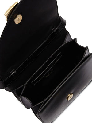 時尚不對稱摺疊斜挎手提包 - 女裝 - 黑色