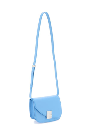 Light Blue Calf Leather Crossbody Handbag for Women